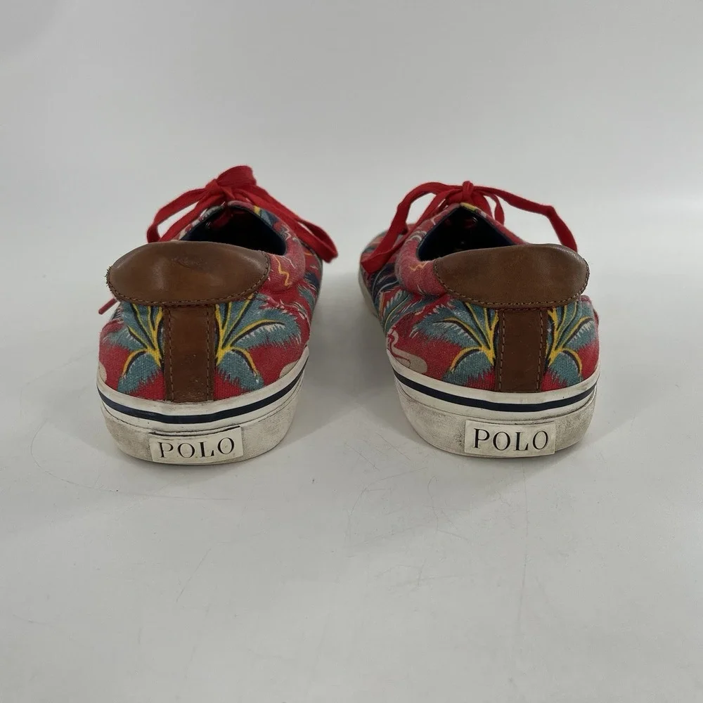 Polo Ralph Lauren Canvas Mens Sneaker Hoffman Thorton Boat Lace Up 10.5 Hawaiian